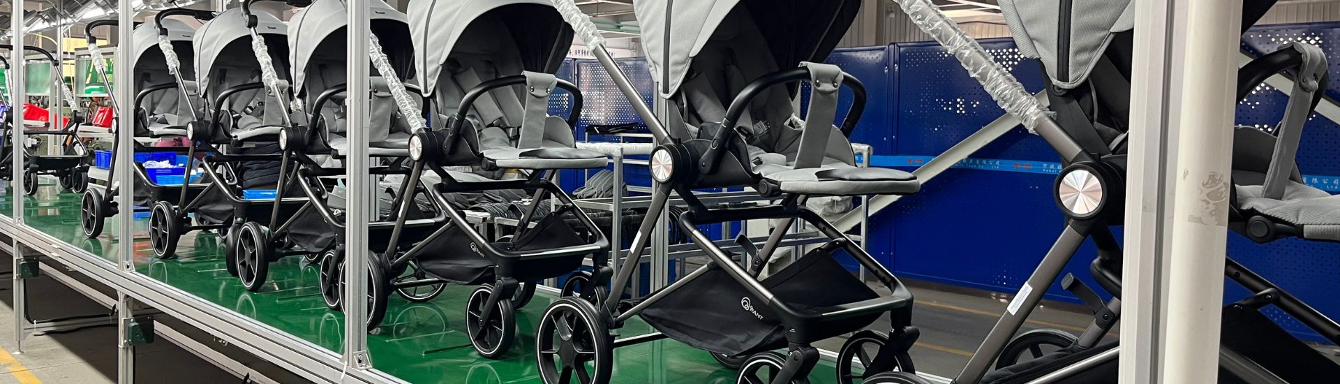 production line baby stroller pin an tech
